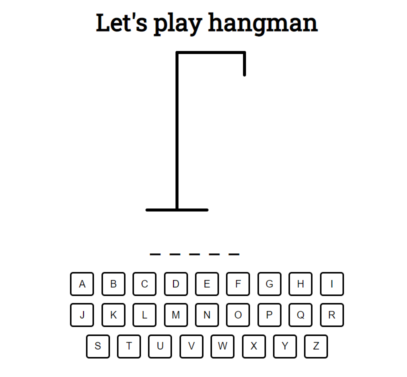 Screenshot hangman game.